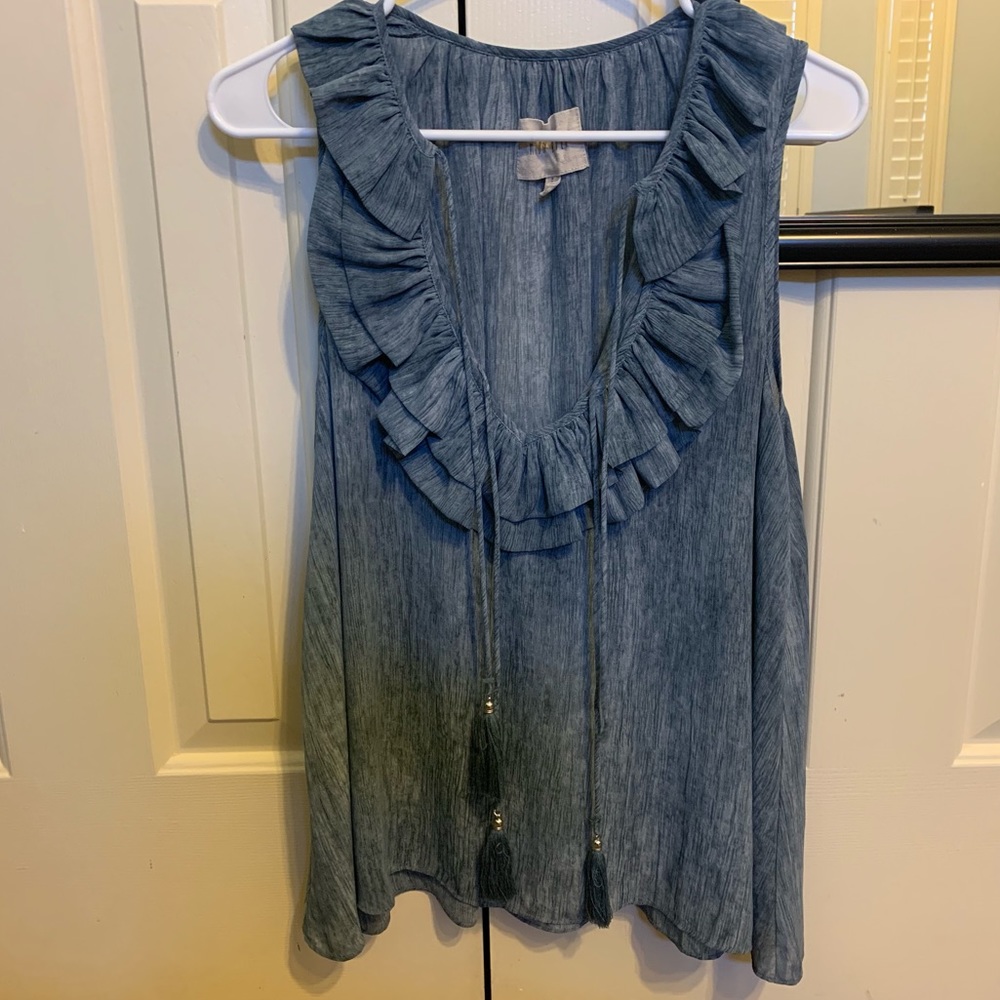 Ruffle tank with tassels
